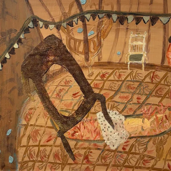 Claire Robert,&nbsp;Senza titolo, tecnica mista su tavola, 30x40 cm